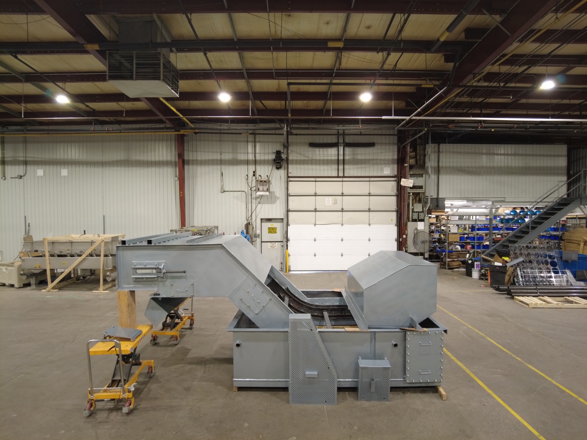 Heavy steel weldment in build on the shop floor